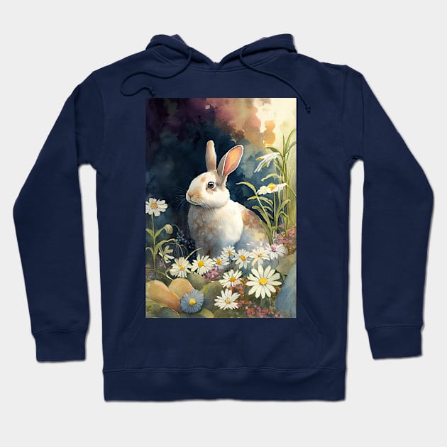 Watercolor Rabbit - Adorable Bunny Art for Animal Lovers Hoodie by ABART BY ALEXST 